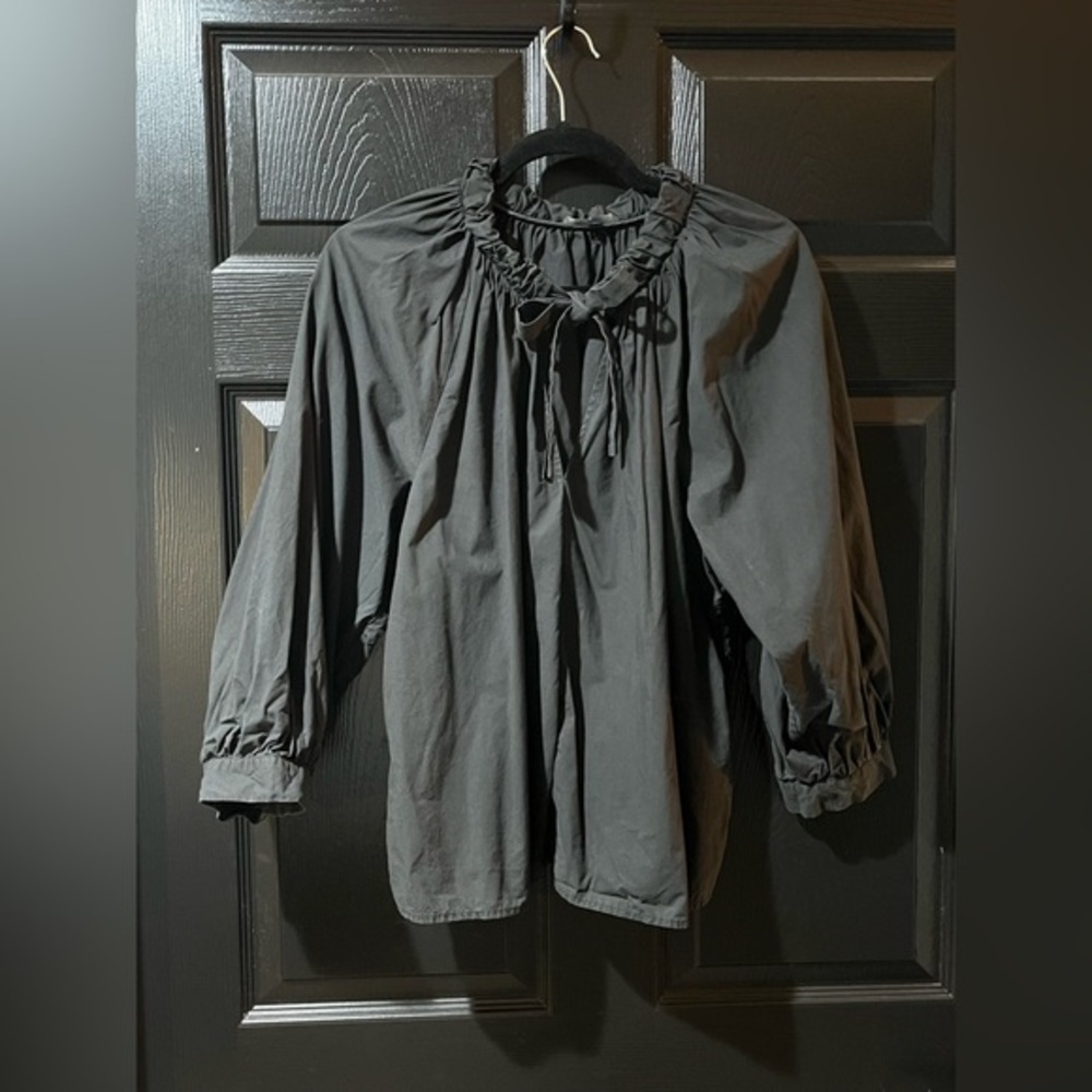 Rails Poplin Tie Neck Blouse